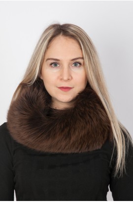 Brown fox fur neck warmer